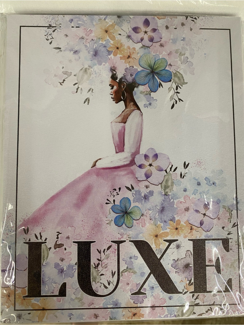 LUXE Floral Illustration Canvas Print - Pink